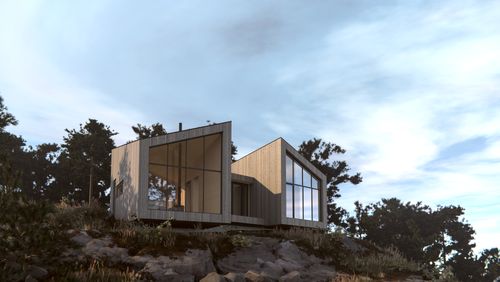 Norway Cabin render for A38 Architects
